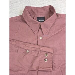 Slates Mens Dress Shirt Sz XL Maroon/Red Button Down Long Sleeve Collared